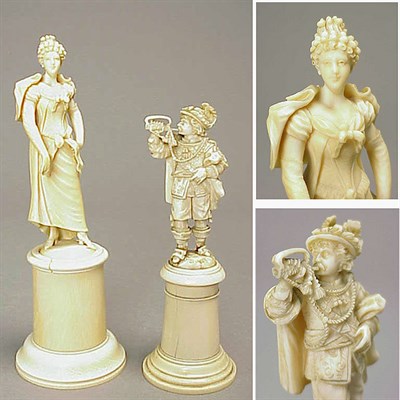 Lot 331 - Two Continental Ivory Figures Depicting and...