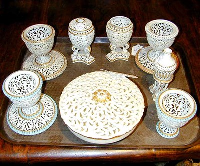 Lot 708 - Group of Eight Grainger & Co. Gilt-Decorated...