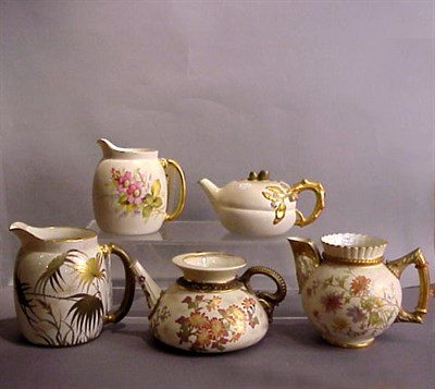 Lot 728 - Group of Five Royal Worcester Gilt-Decorated...