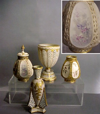 Lot 735 - Two Royal Worcester Gilt-Decorated Porcelain...