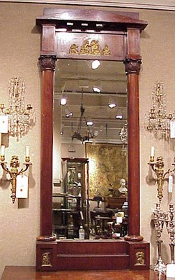 Lot 356 - Empire Style Gilt-Bronze Mounted Mahogany Mirror