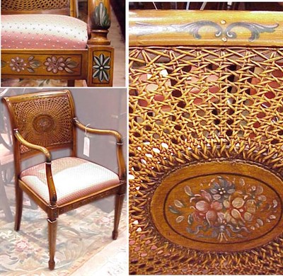 Lot 268 - Edwardian Style Painted Fruitwood Armchair