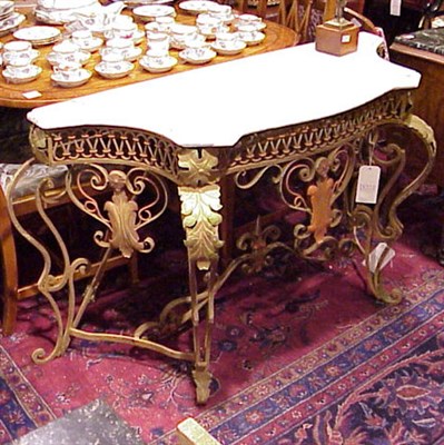 Lot 249 - Pair of Italian Style Marble Top Painted...