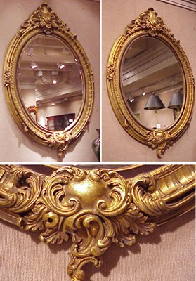 Lot 219 - Pair of Louis XV Style Gilt-Decorated Oval...