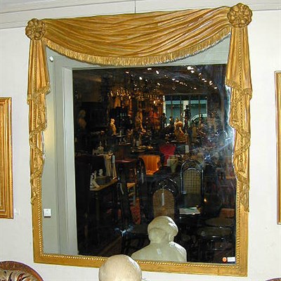 Lot 620 - Gilt Carved Wood Mirror Of rectangular form,...