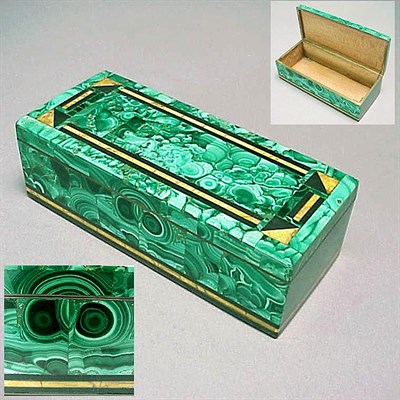 Lot 232 - Art Deco Malachite Box Of rectangular form,...