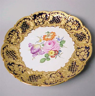 Lot 391 - Two Meissen Gilt-Decorated Porcelain Plates...