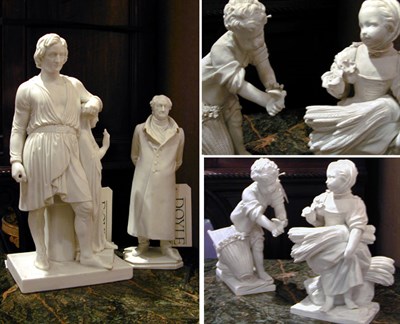 Lot 707 - Group of Four Continental Bisque Figural...