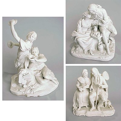 Lot 246 - Group of Three Continental Bisque Figural Groups