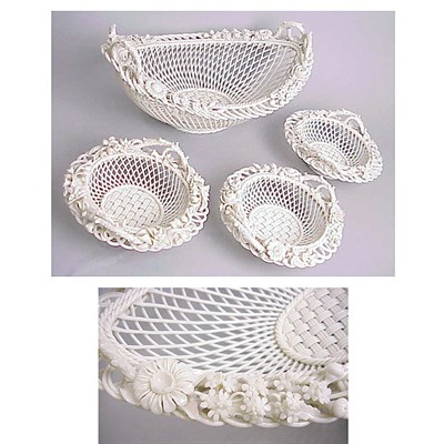 Lot 678 - Group of Four English Two-Handled Reticulated...
