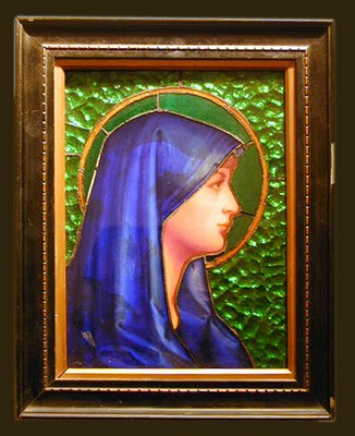 Lot 478 - Victorian Glass Panel Depicting a female saint....