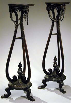 Lot 518 - Pair of Georgian Style Mahogany Pedestals...