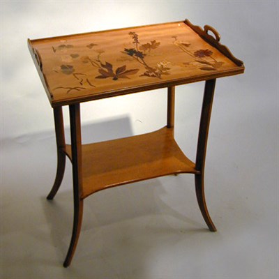 Lot 126 - Galle Inlaid Fruitwood Two-Tier Side Table The...