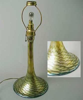 Lot 269 - Tiffany Favrile Glass Lamp Base With...