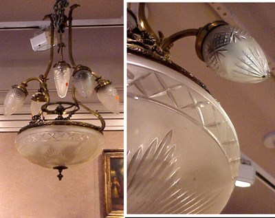 Lot 374 - Victorian Gilt-Bronze Nine-Light Chandelier...