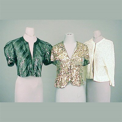 Lot 643 - Three Sequined Net Jackets French, 1930s and...