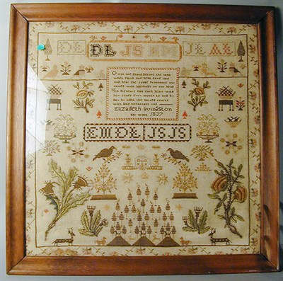 Lot 204 - Silk and Wool on Linen Needlework Picture...