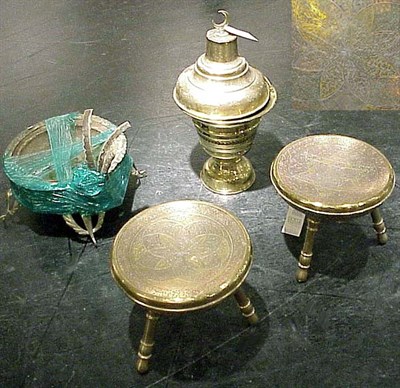 Lot 129 - Miscellaneous Group of Five Brass Articles...