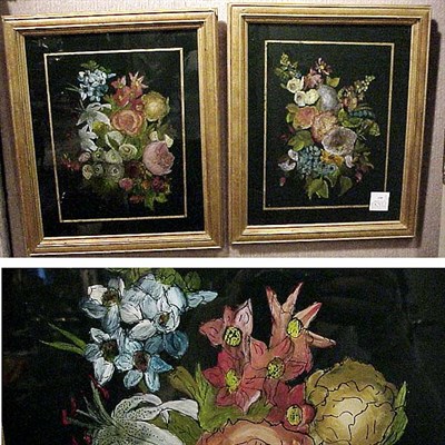Lot 155 - Pair of Floral Reverse Paintings on Glass