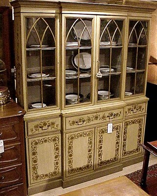 Lot 181 - Georgian Style Painted Breakfront Cabinet