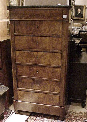 Lot 184 - Empire Style Marble Top Walnut Semainier
