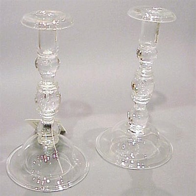 Lot 192 - Pair of Steuben Glass Candlesticks
