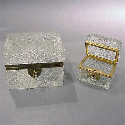 Lot 202 - Two Empire Style Gilt-Metal Mounted Cut Glass...