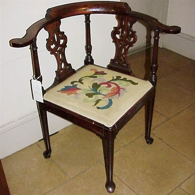 Lot 205 - George III Style Mahogany Corner Chair