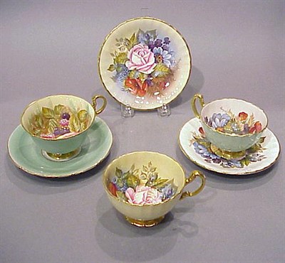 Lot 225 - Group of English Porcelain Teacups and Saucers...