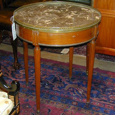 Lot 229 - Louis XVI Style Marble Top Mahogany Bouillotte...