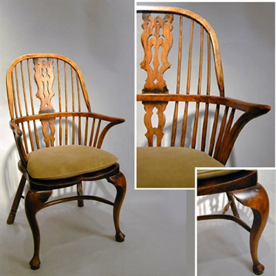 Lot 419 - Pair of Georgian Style Windsor Armchairs The...