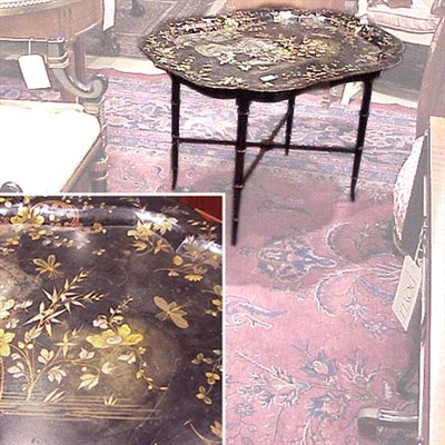 Lot 264 - Victorian Lacquered Tray on Stand
