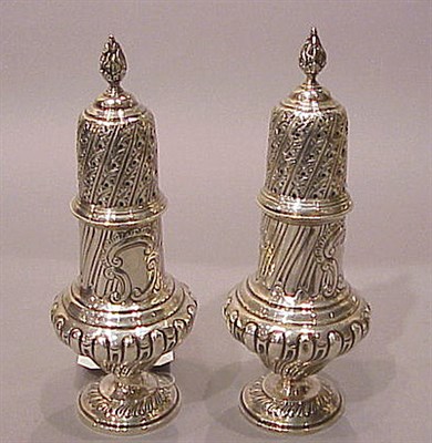Lot 314 - Pair of Continental Silver Sugar Casters Total...