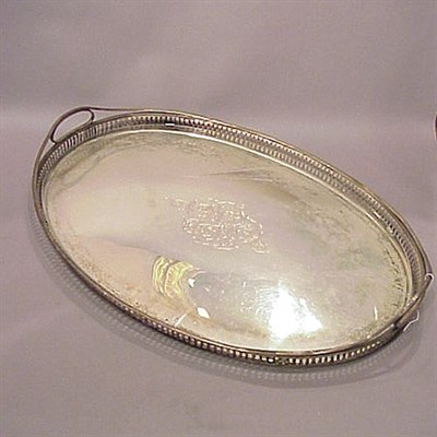 Lot 343 - Silver Plated Oval Gallery Tray