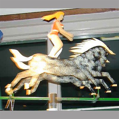 Lot 549 - Painted Metal Whirligig Depicting a Lady on...