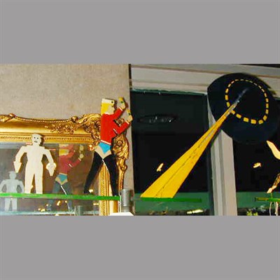 Lot 550 - Painted Metal Whirligig Depicting a Flying Saucer