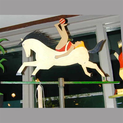 Lot 547 - Painted Metal Whirligig Depicting a Woman on...