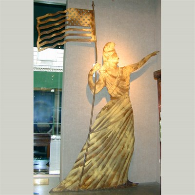 Lot 418 - Painted Sheet Metal Figure of Liberty The...