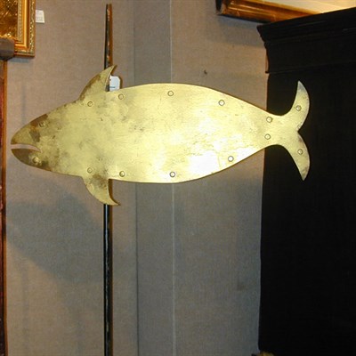 Lot 419 - Painted Sheet Metal Fish Weathervane