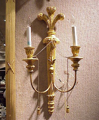 Lot 366 - Pair of Regency Style Gilt Carved Wood...