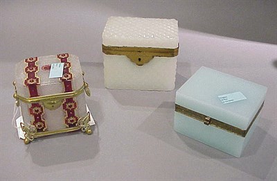 Lot 380 - Group of Three Gilt-Metal Mounted Glass Jewel...
