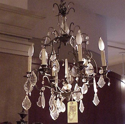 Lot 401 - Louis XV Style Patinated-Metal and Cut Glass...