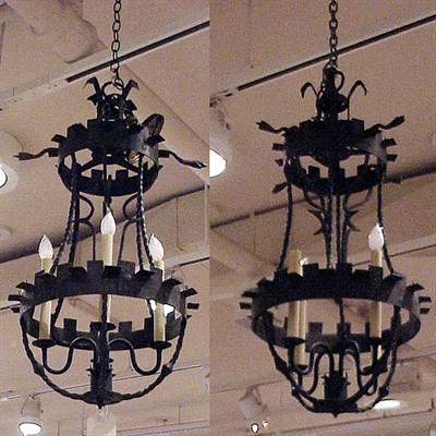 Lot 408 - Pair of Gothic Revival Wrought Metal...