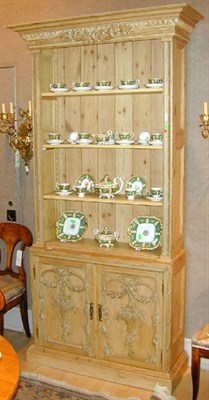 Lot 418 - Louis XVI Style Pine Bookcase Cabinet