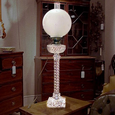 Lot 423 - Victorian Molded Glass Lamp