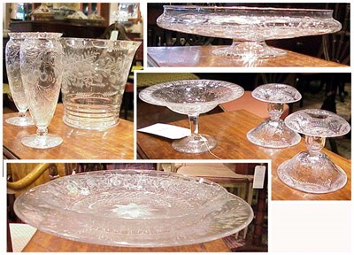 Lot 428 - Group of Nine Etched Glass Articles