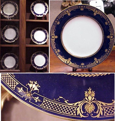 Lot 442 - Set of Twelve English Gilt-Decorated Porcelain...