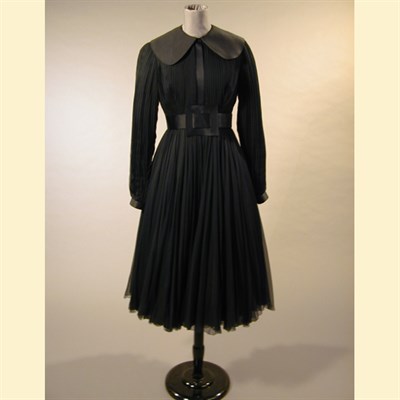 Lot 622 - Galanos Black Chiffon Cocktail Dress American,...
