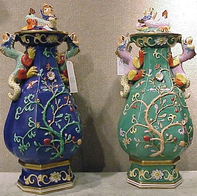 Lot 109 - Two Similar English Ironstone Covered Jars