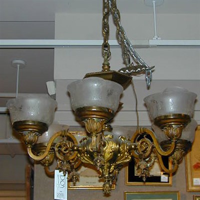 Lot 570 - Victorian Gilt-Bronze and Gilt-Brass Six-Light...